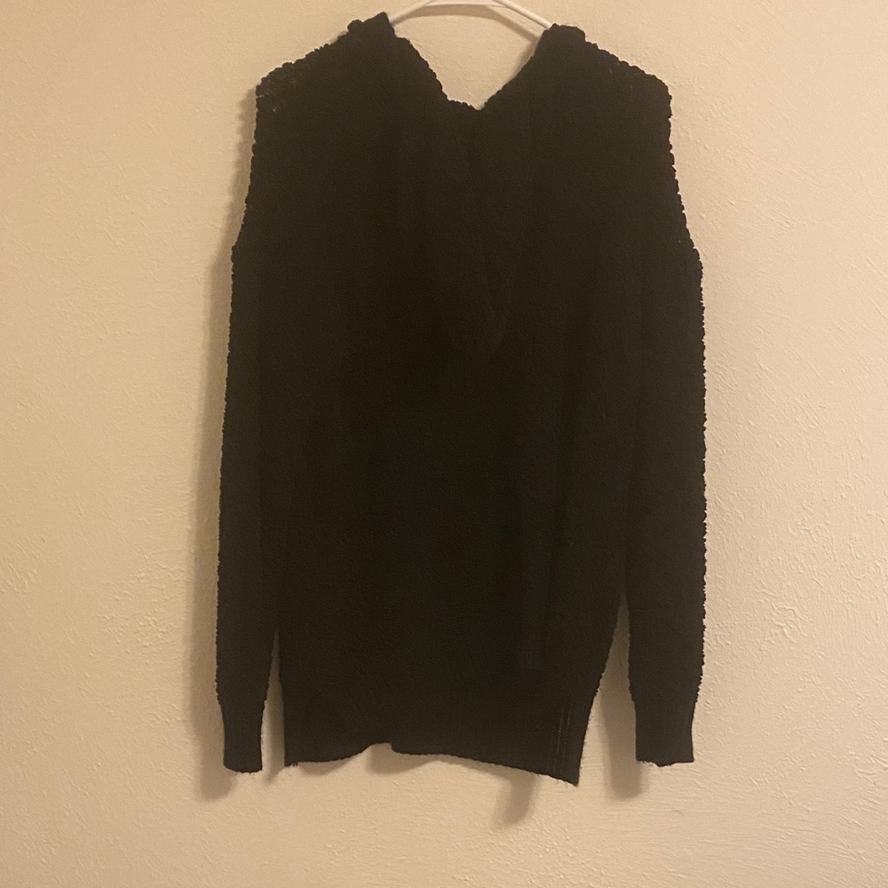 No Boundaries Black Hooded Crewneck Sweater